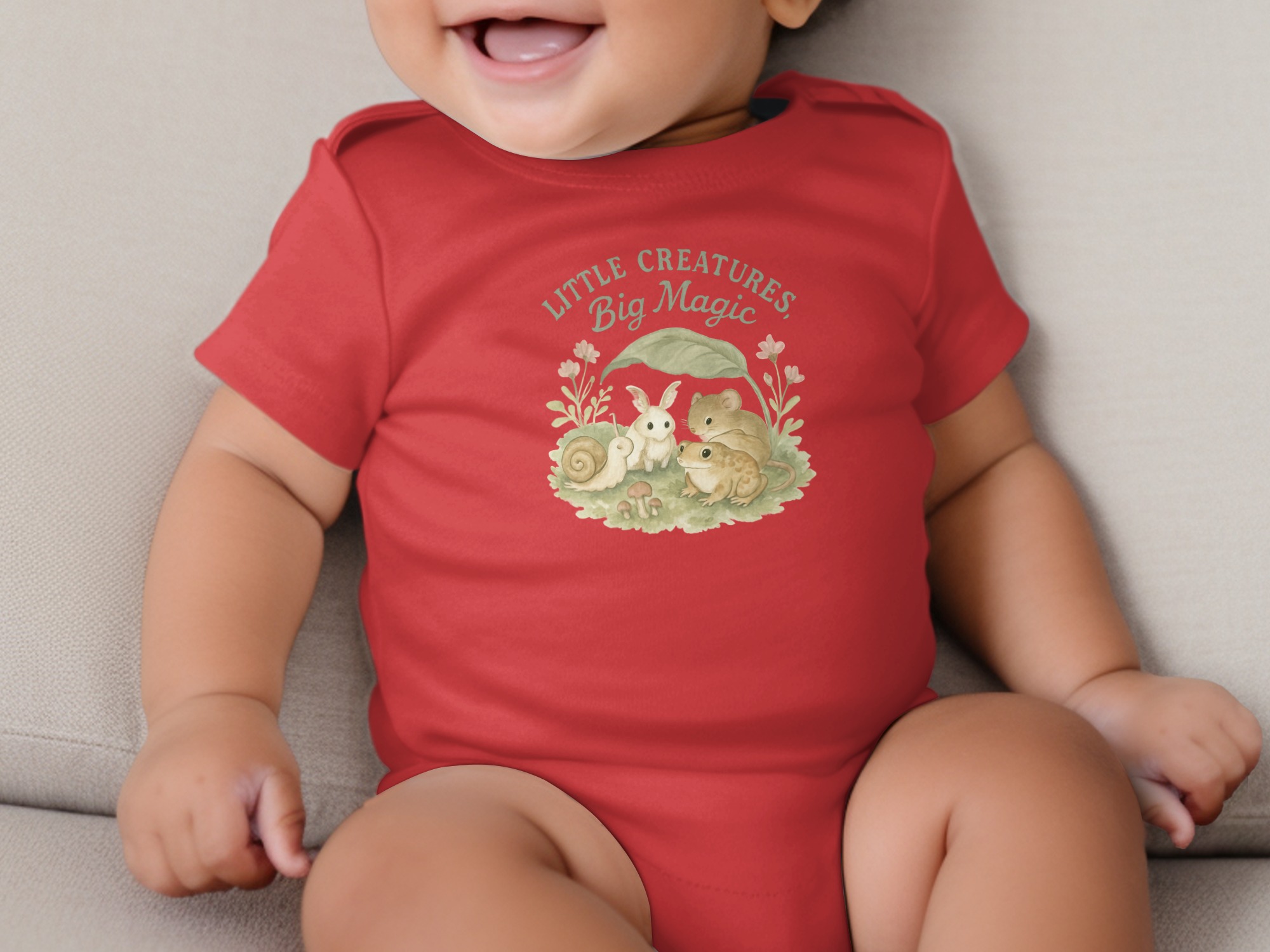 Little Creatures Big Magic Bodysuits Long, Short Sleeve, Watercolor Animals Baby Clothes, Newborn to 24M, Whimsical Woodland Creatures - Image 8