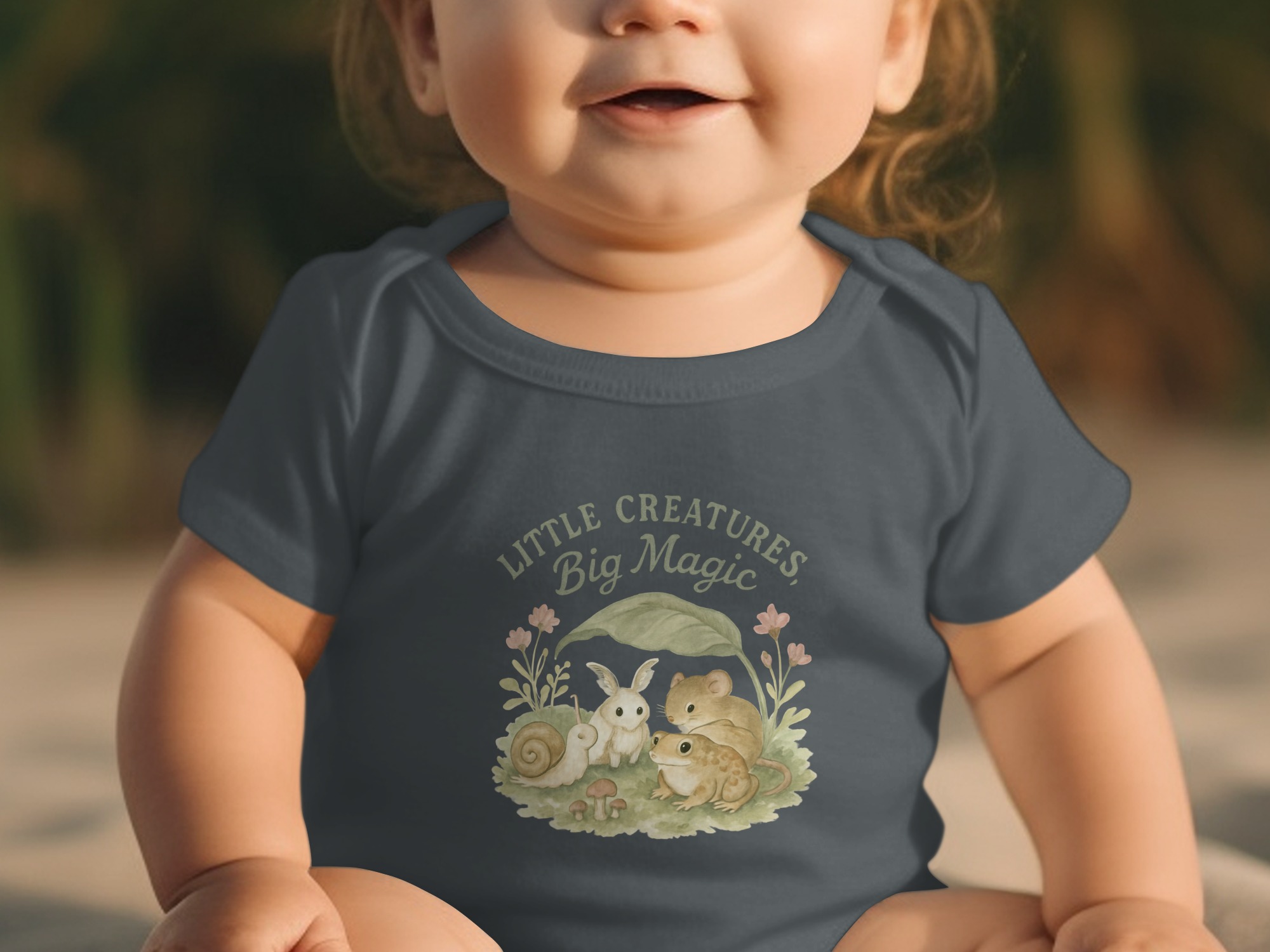 Little Creatures Big Magic Bodysuits Long, Short Sleeve, Watercolor Animals Baby Clothes, Newborn to 24M, Whimsical Woodland Creatures - Image 5