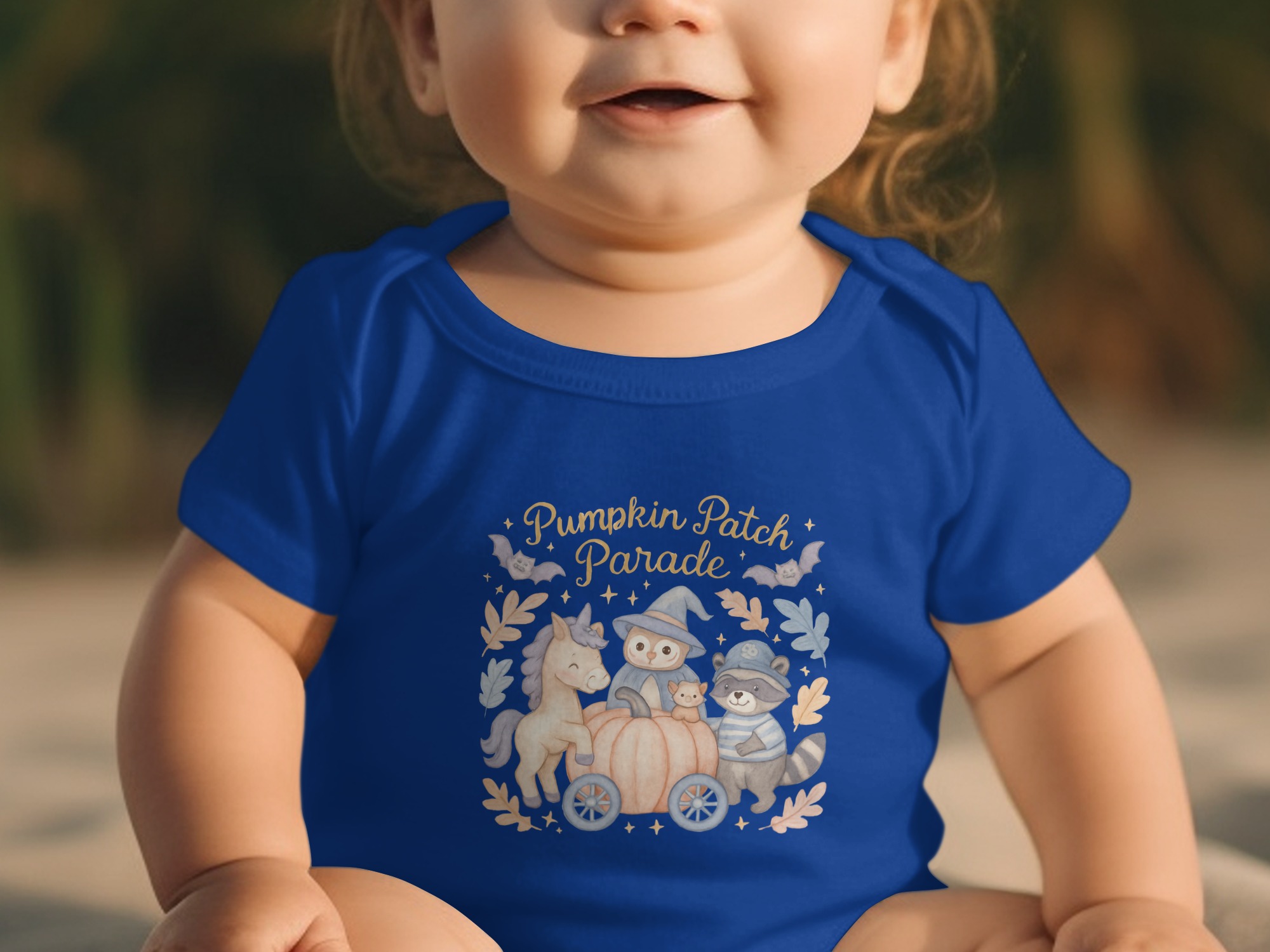 Pumpkin Patch Parade Bodysuits Long and Short Sleeve, Cute Halloween Creatures NB to 24M, Fall Harvest Festival, Unicorn, Owl, Raccoon - Image 4