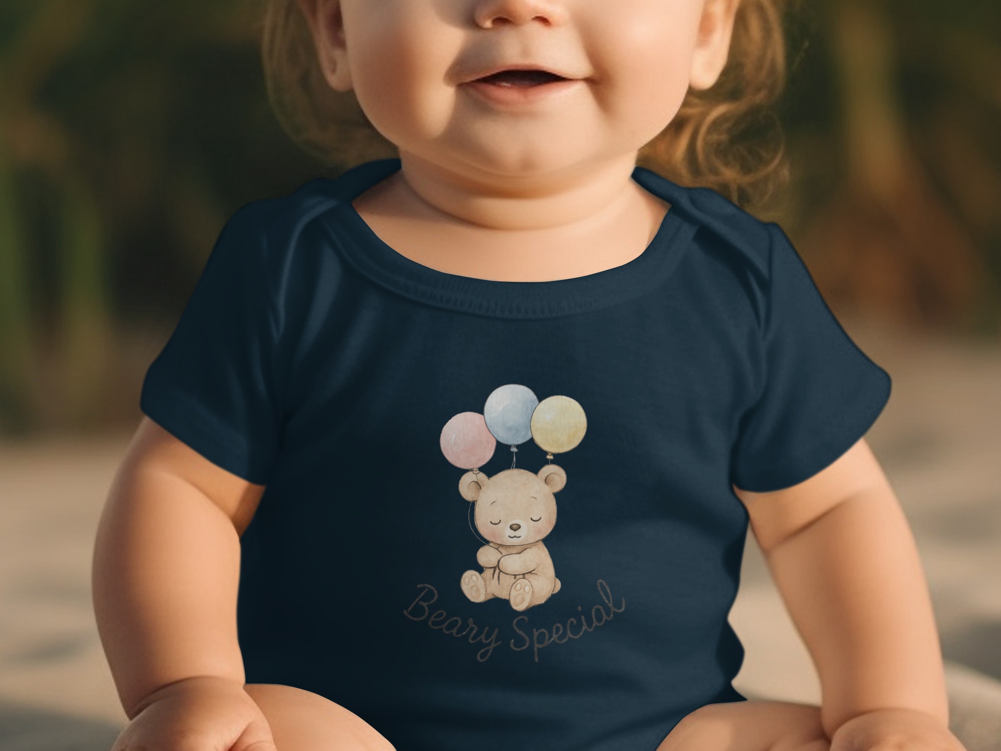 Beary Special Bodysuit NB to 24M, Cute Bear with Balloons Long and Short Sleeve Baby Onesie, Adorable Baby Shower Gift, Unique Baby Clothes - Image 3