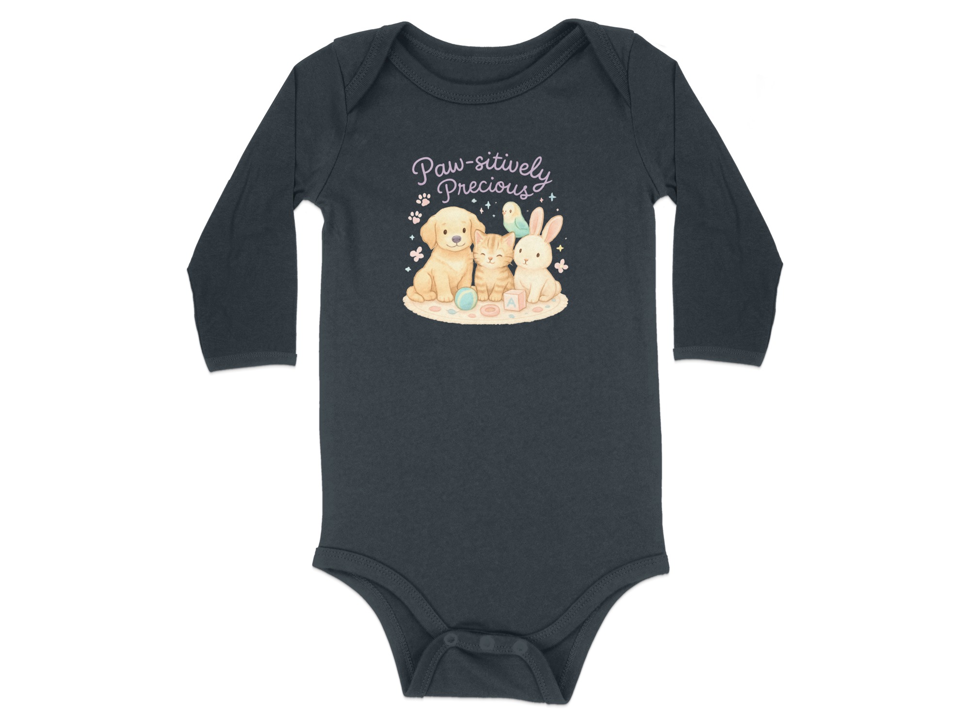 Paw-sitively Precious Bodysuit NB to 24M, Cute Puppy Kitten Bird Rabbit Bodysuit, Funny Baby Saying, Long and Short Sleeve Bodysuit - Image 13