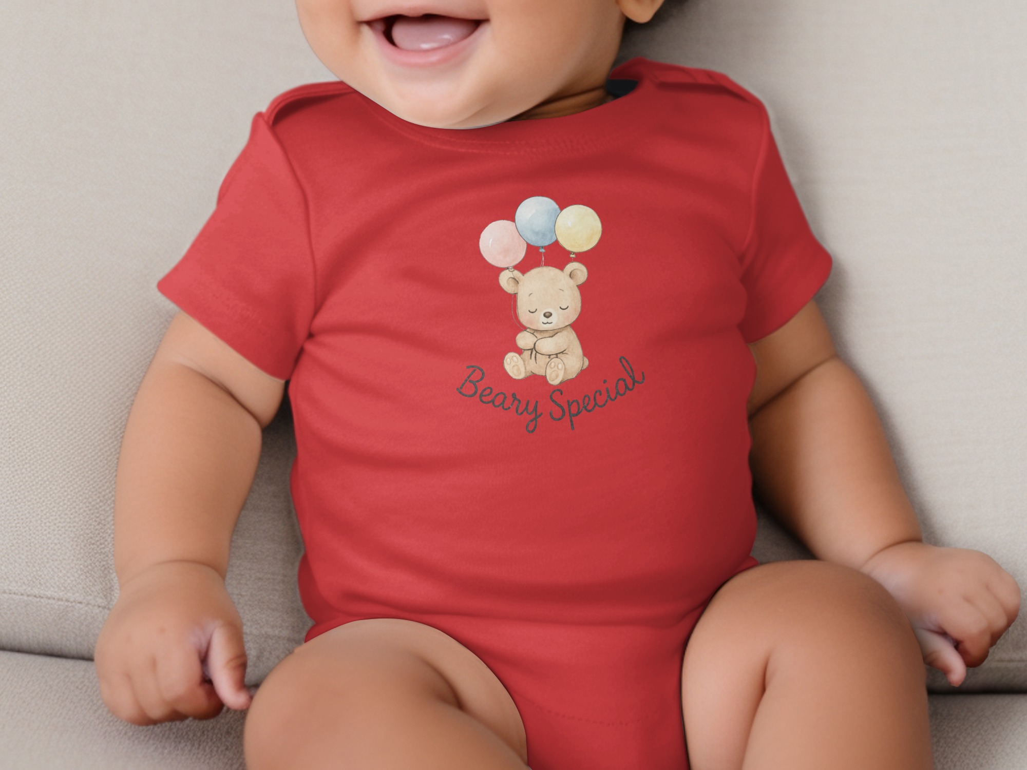 Beary Special Bodysuit NB to 24M, Cute Bear with Balloons Long and Short Sleeve Baby Onesie, Adorable Baby Shower Gift, Unique Baby Clothes - Image 8