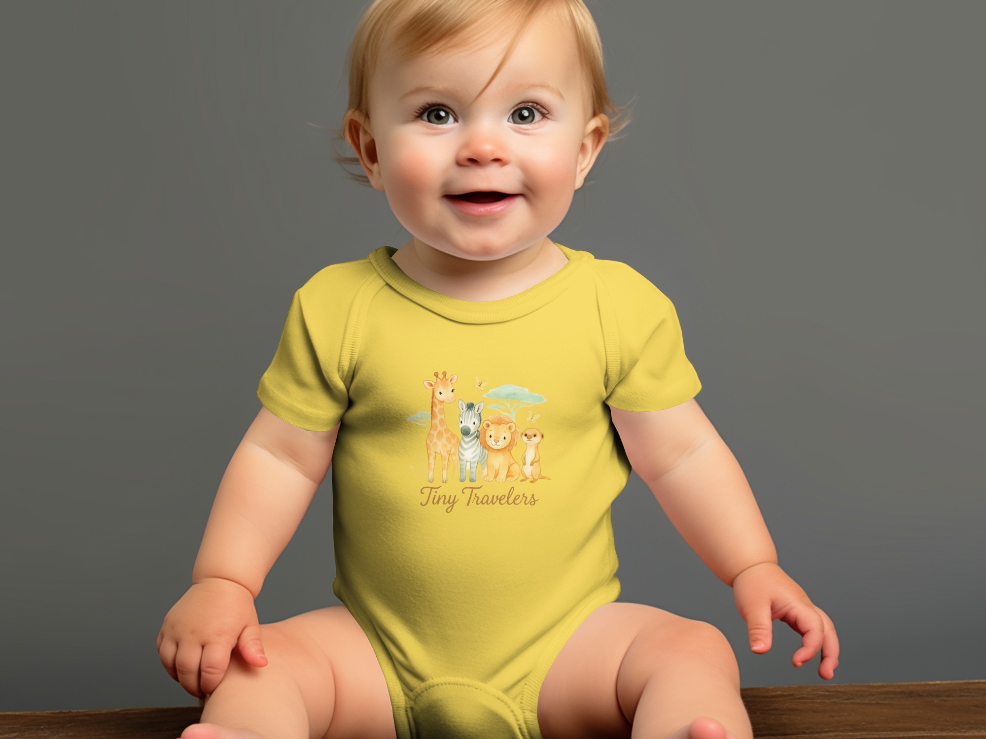 Tiny Travelers Bodysuit, Giraffe Zebra Lion Meerkat, Long and Short Sleeve, NB to 24M, Safari Animals, Cute Baby Clothes, Infant Apparel - Image 11