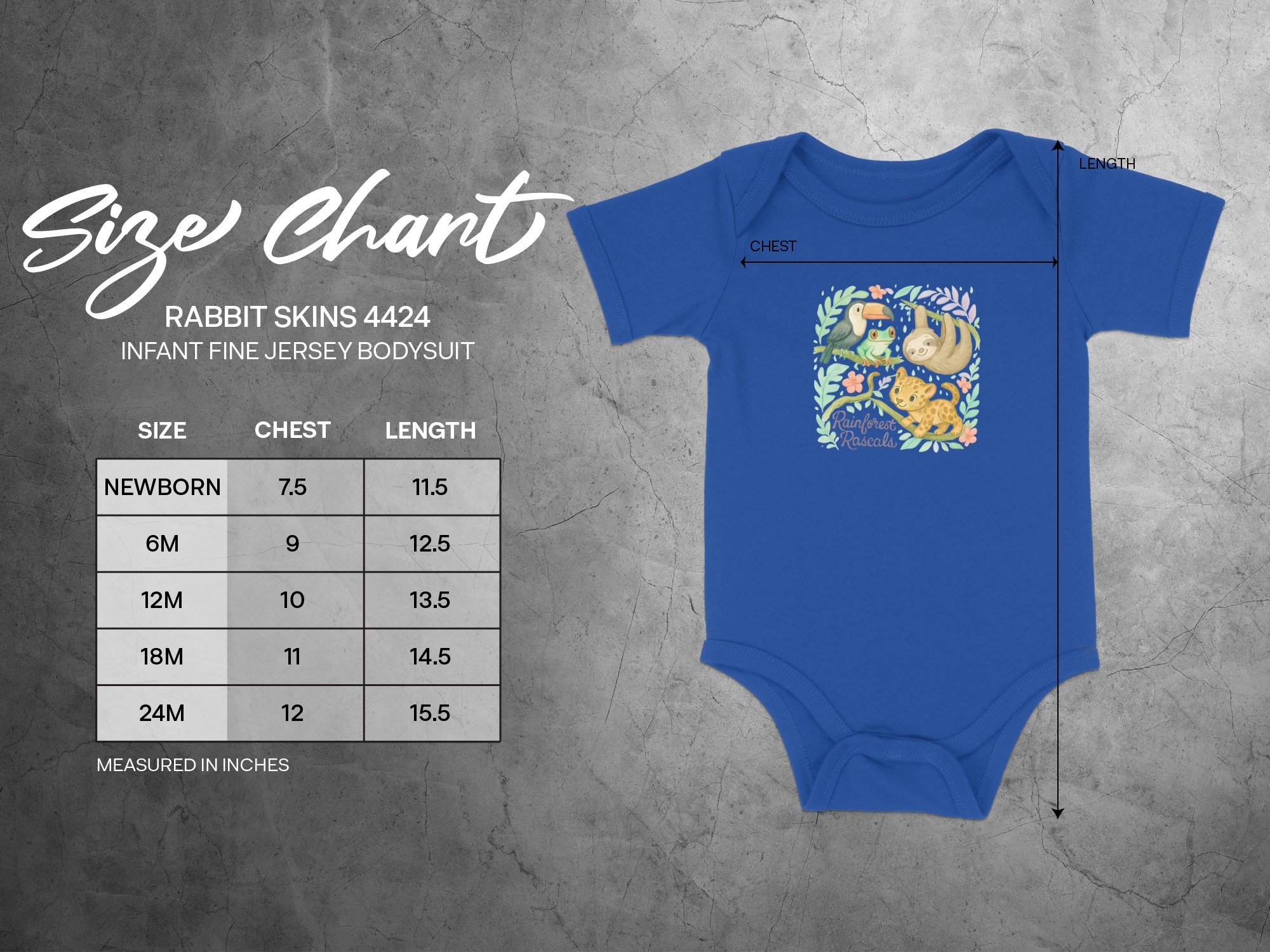 Rainforest Rascal Bodysuit, Cute Animal NB to 24M Long and Short Sleeve, Sloth Toucan Leopard Frog, Baby Outfit, Jungle Theme, Baby Shower - Image 3